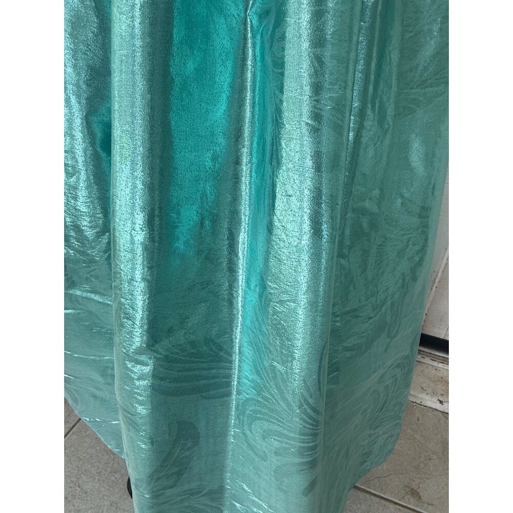 Vintage 80's Aqua Green Lame' Ball /Prom Gown Bustled Bow TD4 Eletra size 11/12 - Picture 8 of 16
